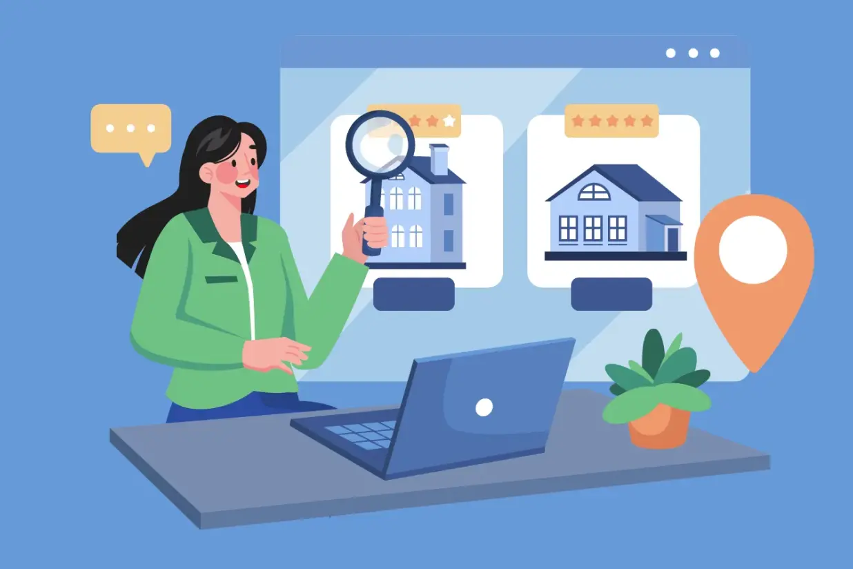 Real estate agent managing admin tasks