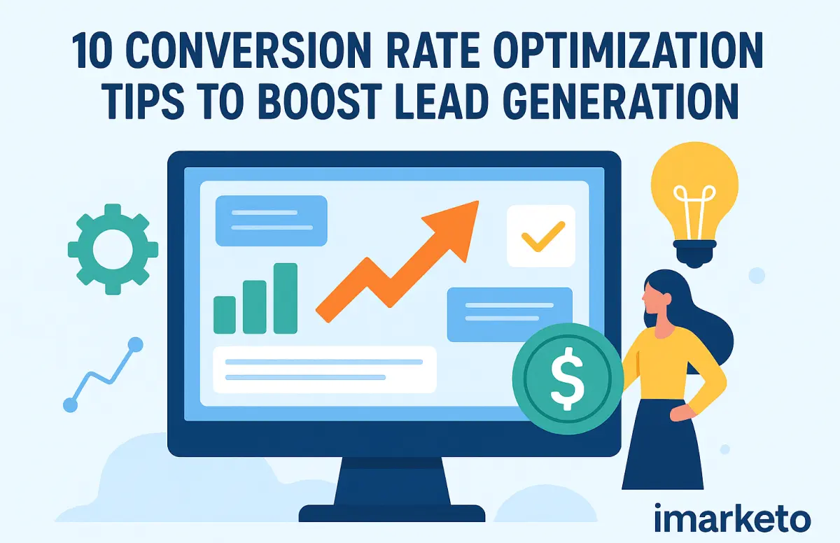 Conversion optimization dashboard with lead generation metrics