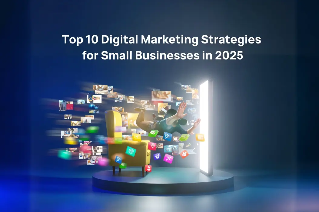 Business owner using AI tools for digital marketing strategy