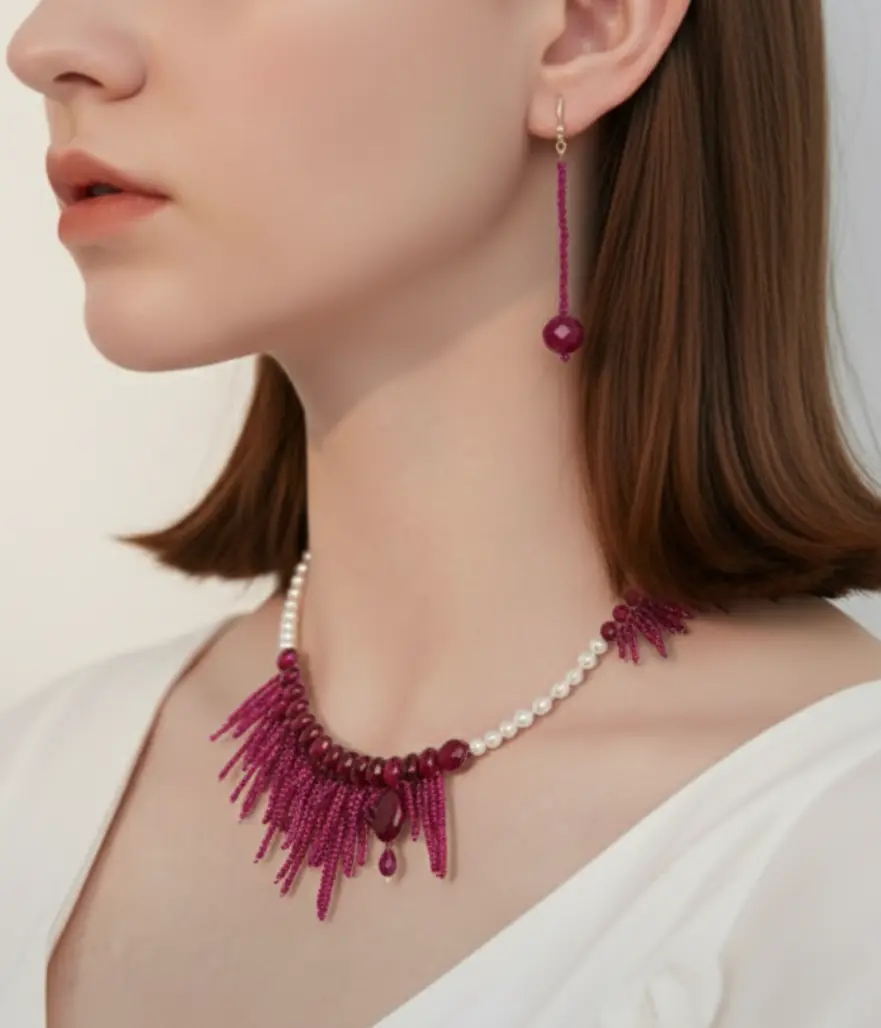 Pearl & Ruby Necklace